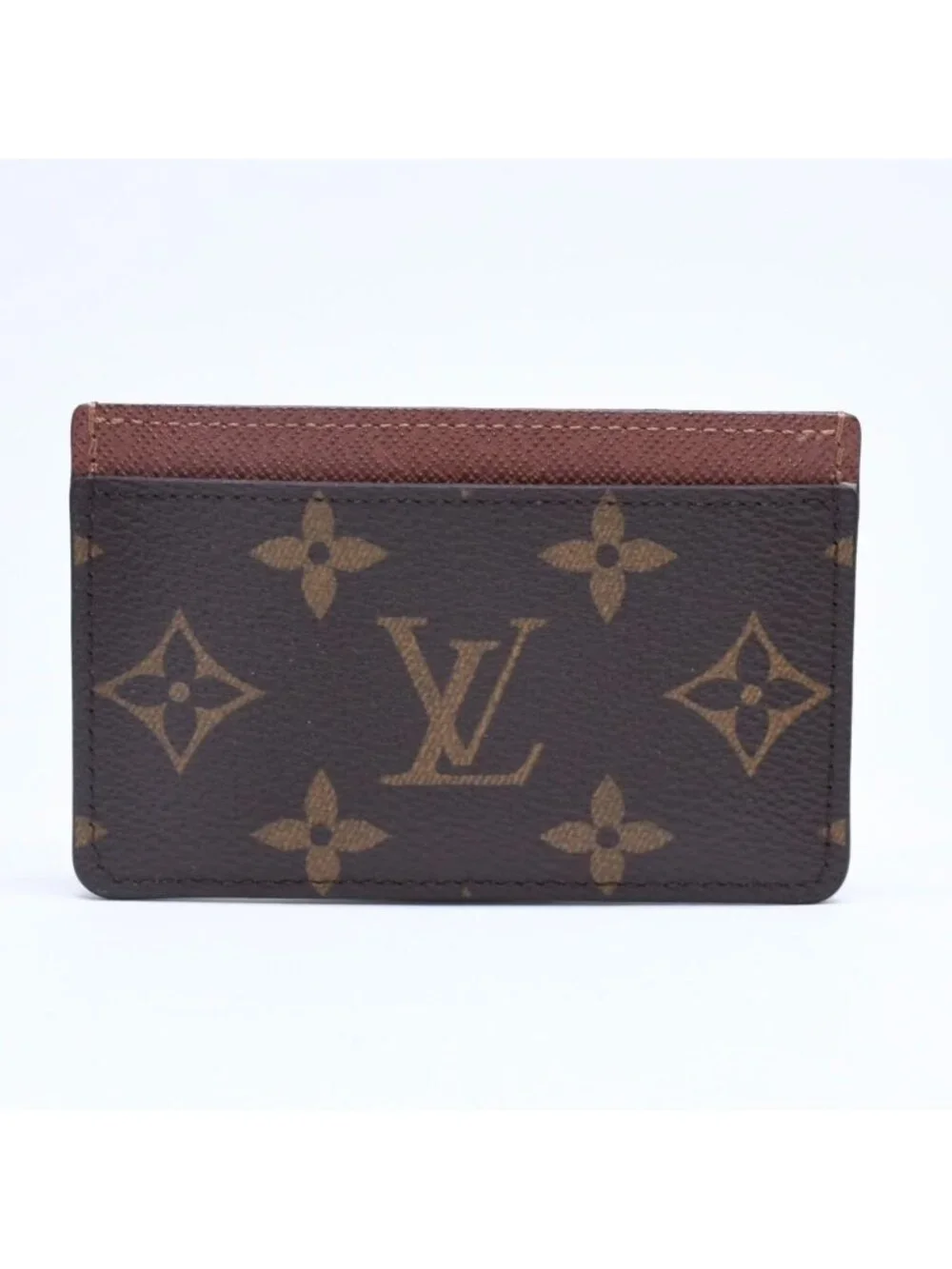 Louis Vuitton Porte Cartes Simple Card Case Monogram Canvas Brown